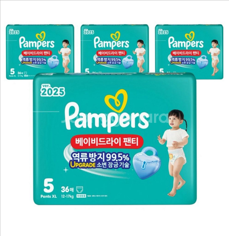 택포) 팸퍼스 베이비드라이5단계XL 36매4팩--0