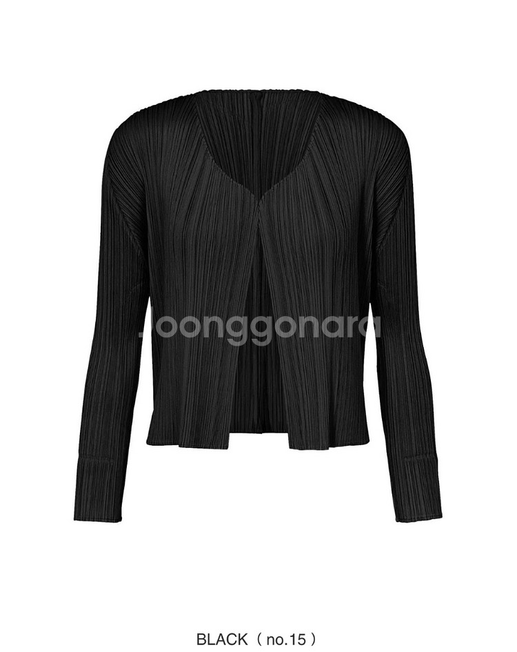 플리츠플리즈 베이직 가디건 블랙(숏기장)--0