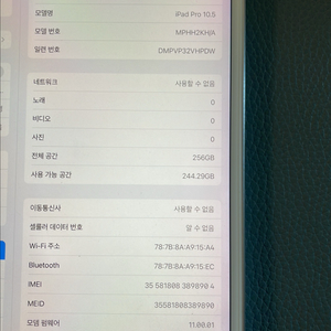 아이패드 프로 2세대 10.5 256g 셀룰러 모델