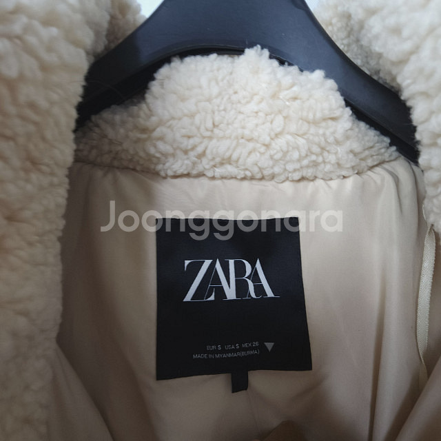 새상품급/자라/ 페이크 시어링 뽀글이 크롭 패딩/ 여s--2