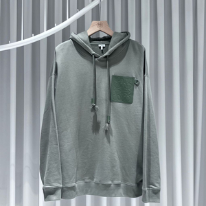 2XL / 로에베 아나그램 레더 패치 후드티