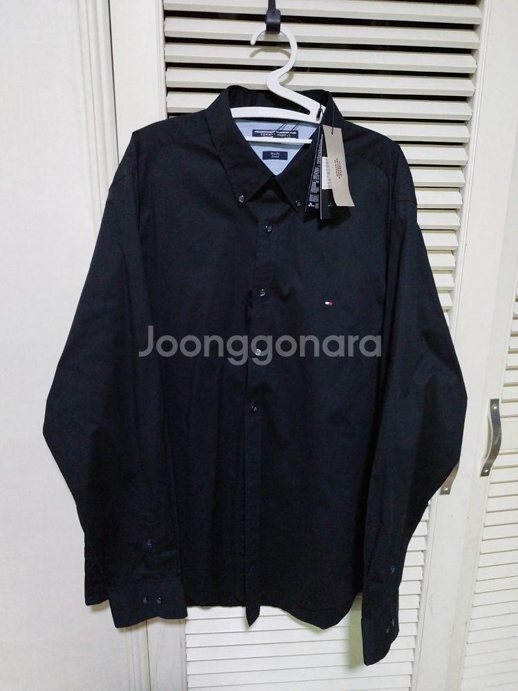 새거 2XL 타미힐피거 블랙 셔츠--0