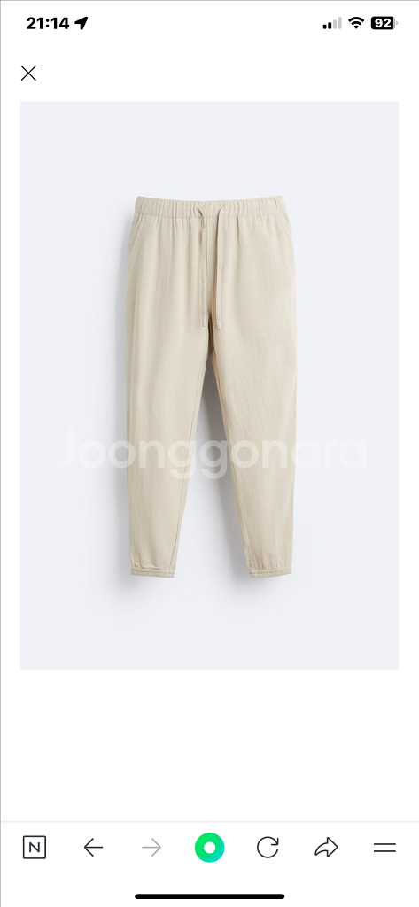 ZARA 남성 린넨바지 미사용 새상품 31사이즈--0