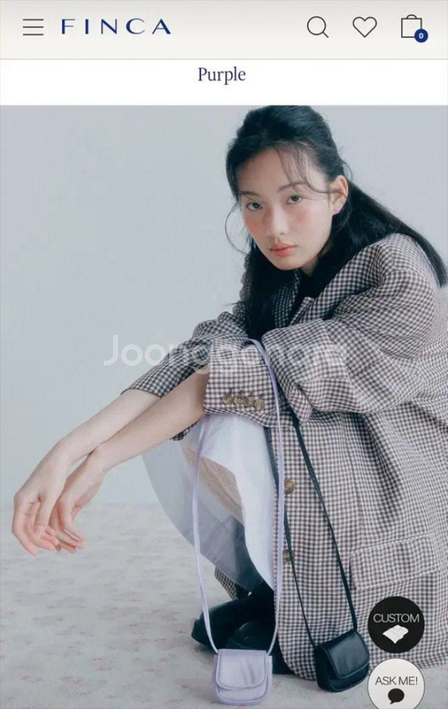 핀카 새상품 실키 크로스라인 마이크로백 퍼플 판매해용--1