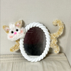 고양이 인형 거울 인테리어 소품