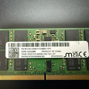 [노트북] 마이크론 DDR5 6400mhz 32GB
