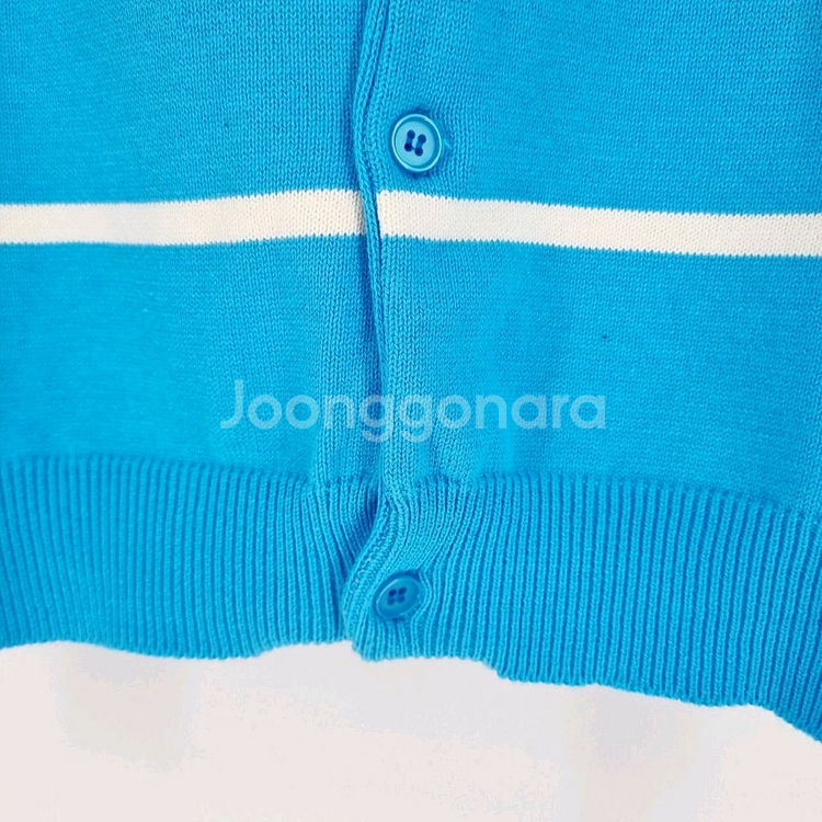 메종키츠네 폭스헤드 스트라이프가디건(반팔)--5
