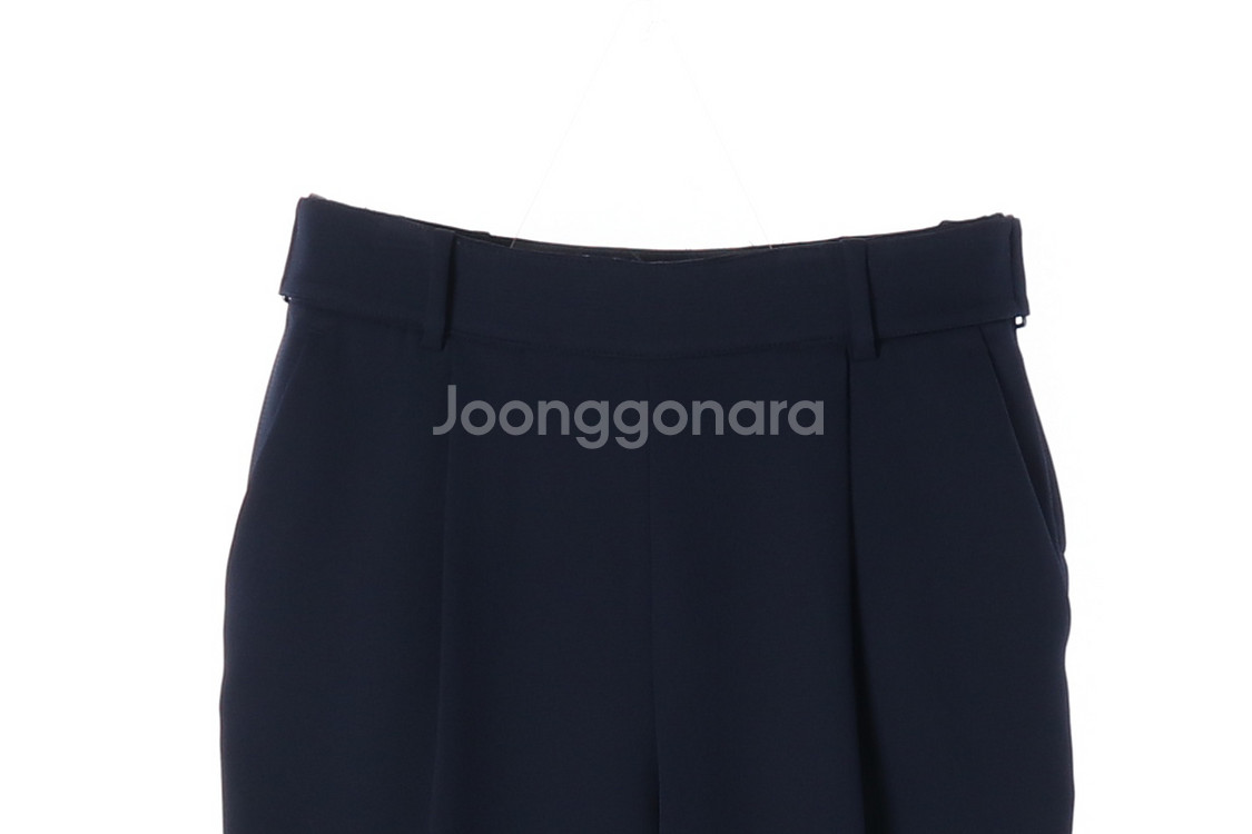[S]잇미샤 네이비 핀턱 테이퍼드 슬랙스 바지--1
