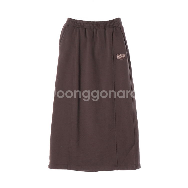 [S]마리떼 프랑소와 저버 코코아 밴딩 롱 플레어스커트--0