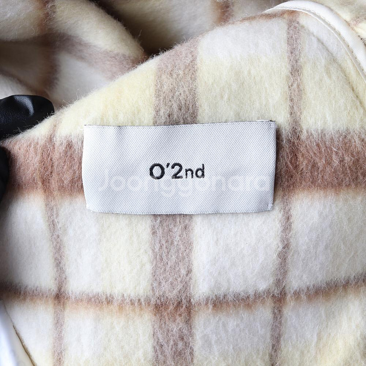 [S]오즈세컨 울알파카 옐로우 체크 셔츠 코트 재킷--4