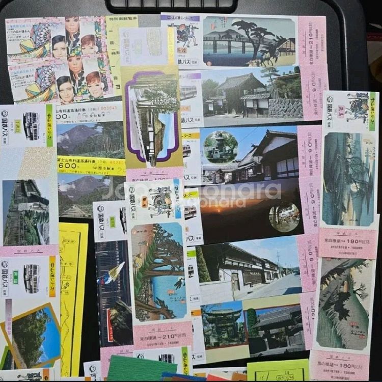 골동품 수집 일본 옛날 고속버스표 외 미사용다수--1