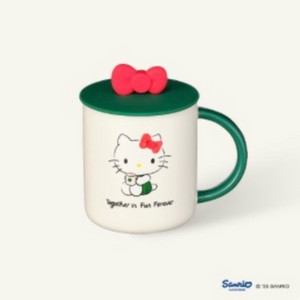 스타벅스 헬로 키티 리본 리드 세라믹 머그 473ml