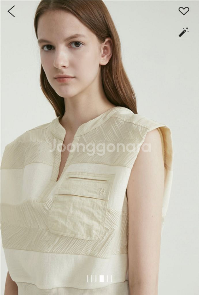 21 타임 TIME 텍스처 슬리브리스 탑 블라우스 나시--0