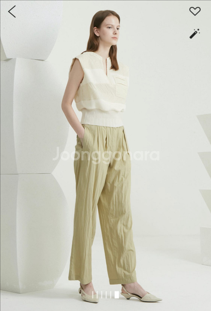 21 타임 TIME 텍스처 슬리브리스 탑 블라우스 나시--2