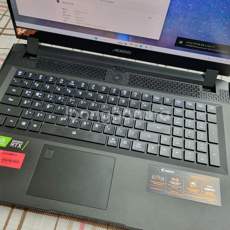 기가바이트 AORUS 17G KD(i7 rtx3060)--3