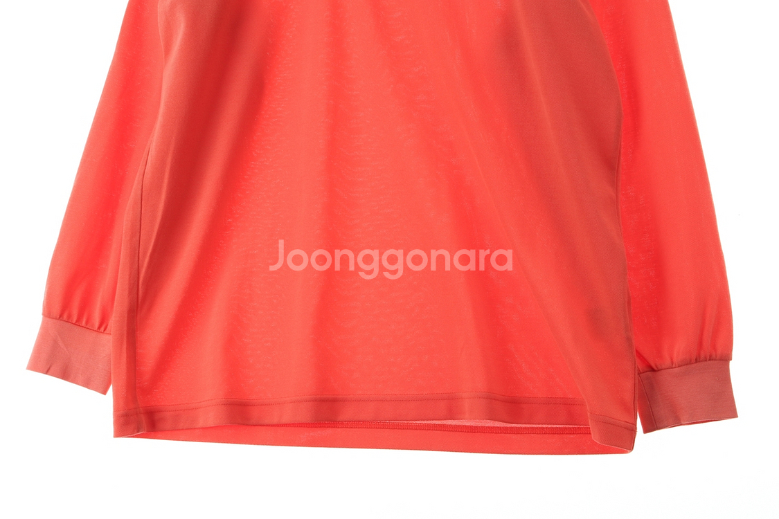 (L) 핑 카라 긴팔티셔츠 주황 골프--3
