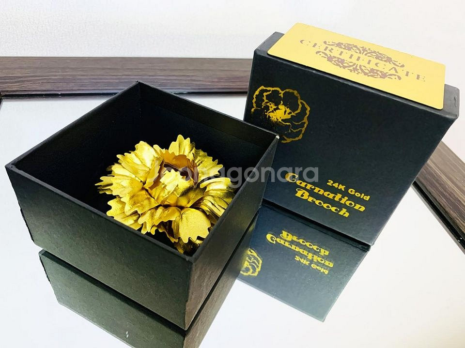새 24K 골드 카네이션 브로치 꽃 선물 어머님--2