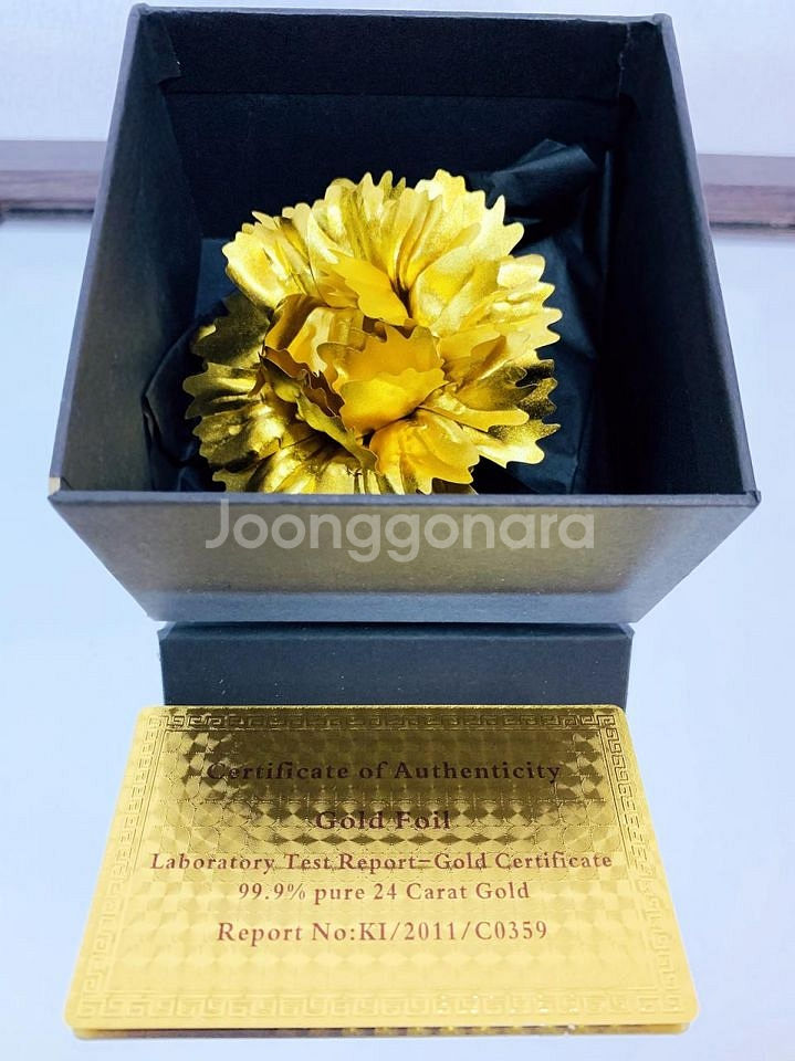 새 24K 골드 카네이션 브로치 꽃 선물 어머님--1