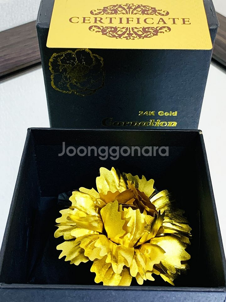 새 24K 골드 카네이션 브로치 꽃 선물 어머님--4