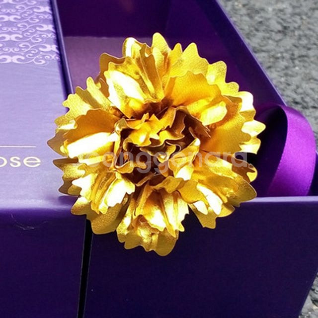 새 24K 골드 카네이션 브로치 꽃 선물 어머님--9
