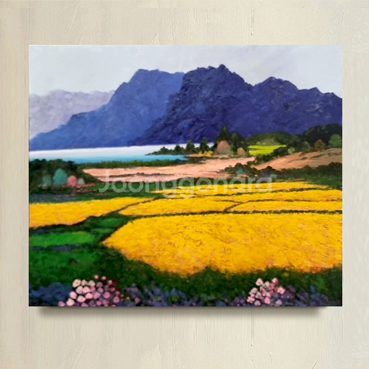 제주도 유채꽃 유화그림--1