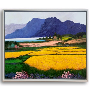 제주도 유채꽃 유화그림