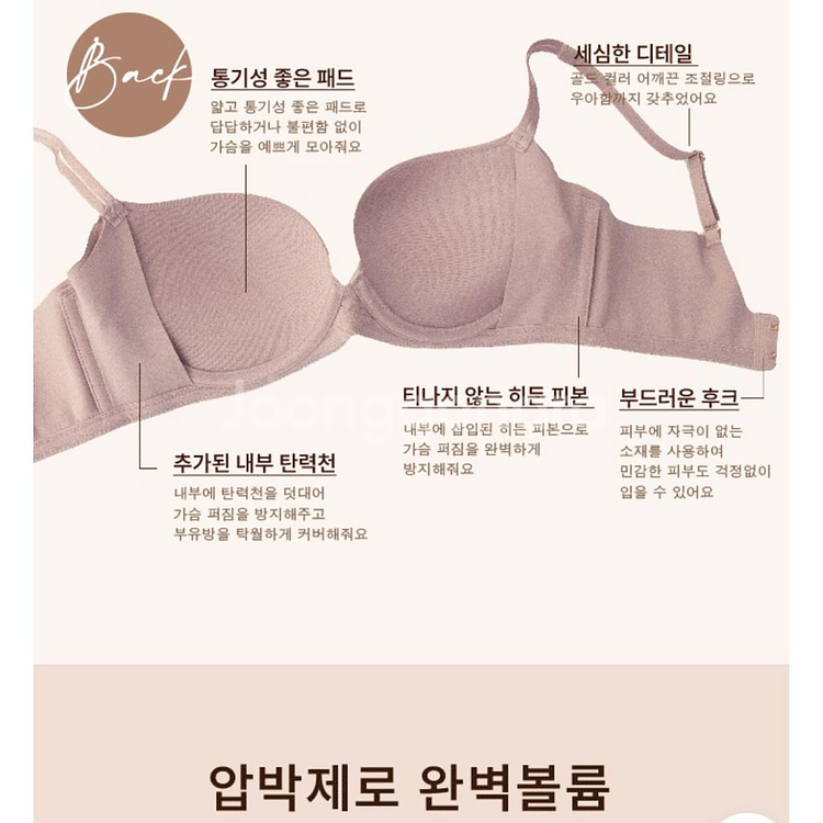 [새상품] 큐모모 푸쉬업 시크브라 70C 블랙--3