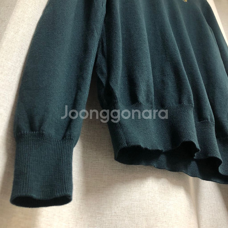 프레드페리 다크 그린 브이넥 니트 S--3