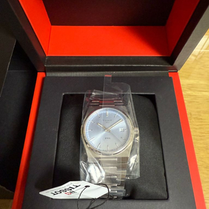 티쏘 prx 35mm 아이스블루 쿼츠