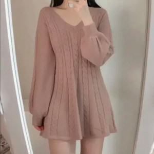 포근 브이넥 니트 원피스