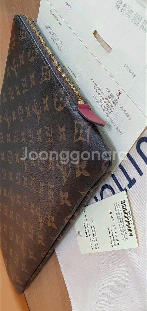 루이비통 에튀보야주 클러치백 푸시아 정품S급(보증서O)--6