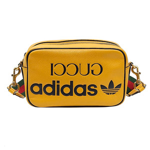 구찌 X 아디다스 옐로우 레더 레터링 스몰 크로스백