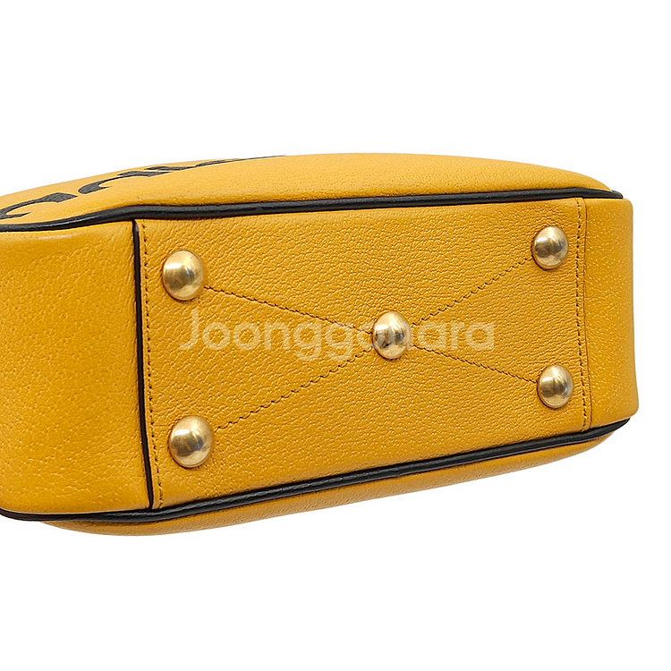 구찌 X 아디다스 옐로우 레더 레터링 스몰 크로스백--3