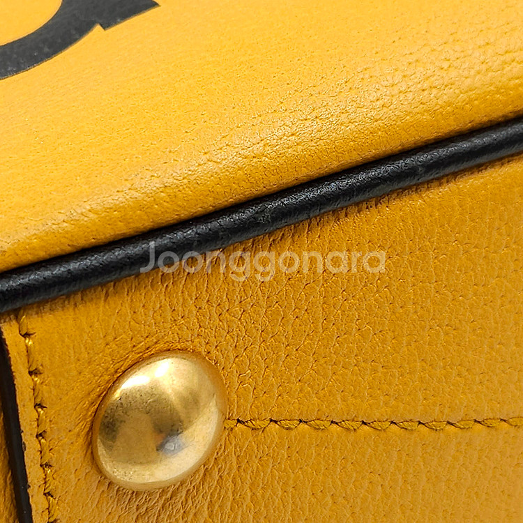 구찌 X 아디다스 옐로우 레더 레터링 스몰 크로스백--6