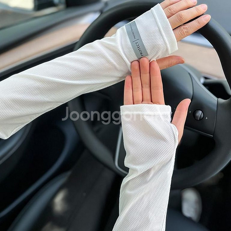 부드럽고 시원한 팔토시 쿨토시 자외선차단 화이트 흰색--1