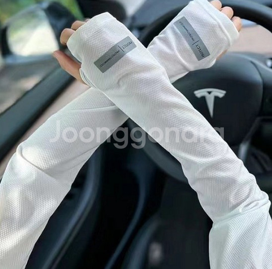 부드럽고 시원한 팔토시 쿨토시 자외선차단 화이트 흰색--0