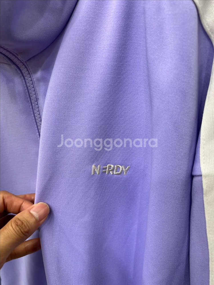 정품) 널디 NERDY 오버핏 24ss 퍼플 트랙탑 M--3