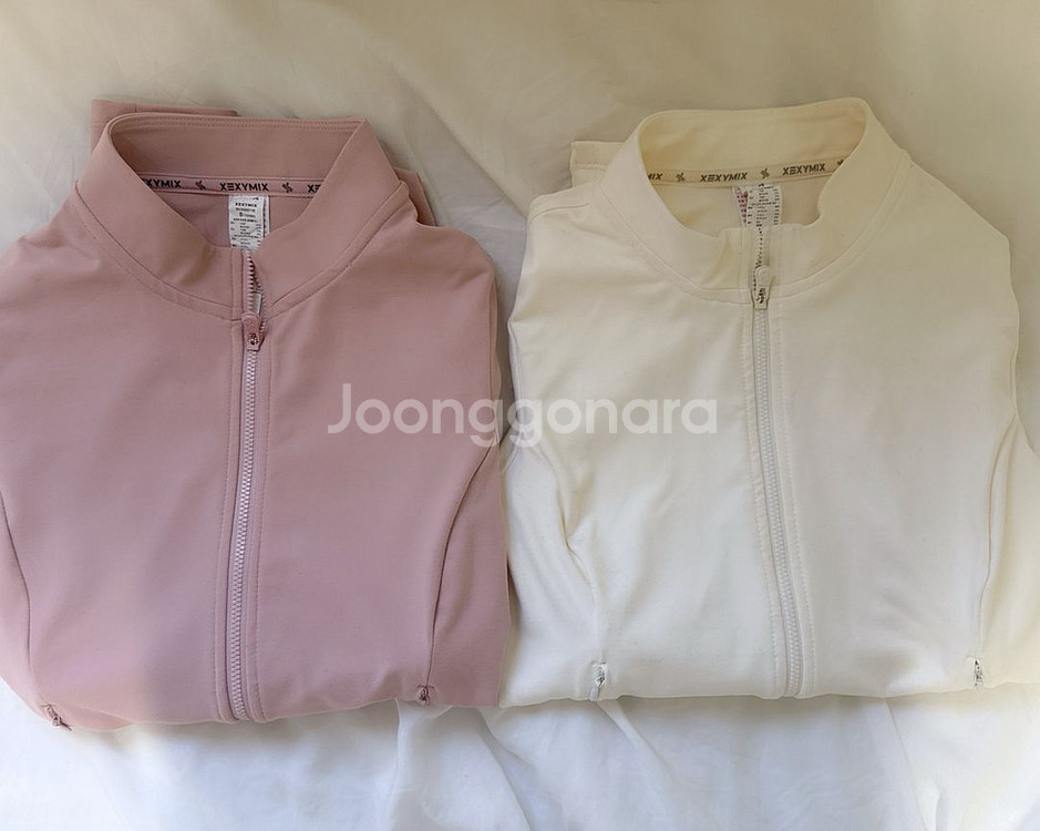 젝시믹스 크롭 자켓집업 화이트,핑크--0