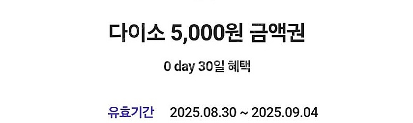 다이소 5,000원 금액권--0