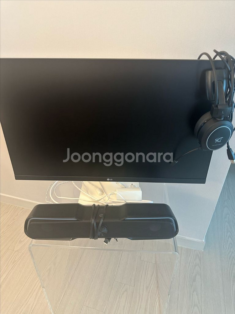LG모니터+게이밍헤드셋+바형스피커 세트 팝니다!--4