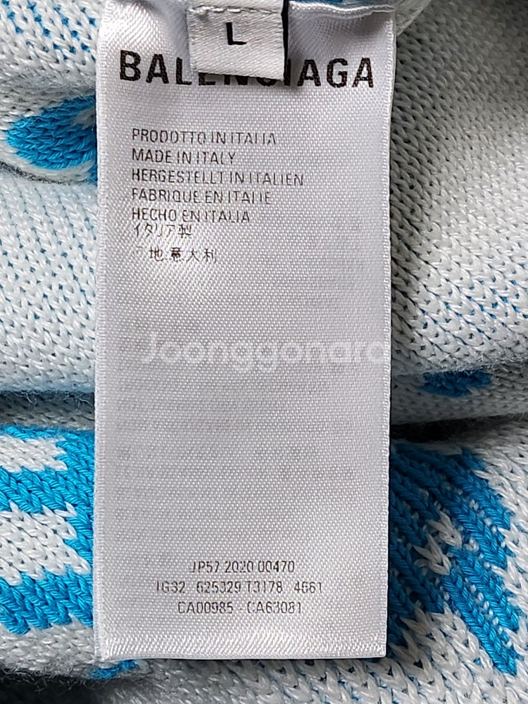 [L] 발렌시아가 블루 멀티로고 울 오버핏 니트 625--6