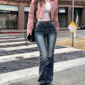 데이로제 -3kg 쫀쫀 스판 부츠컷 딥블루