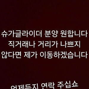 슈가글라이더 분양 구합니당