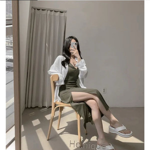 새상품) 히니크 나시 롱원피스 카키