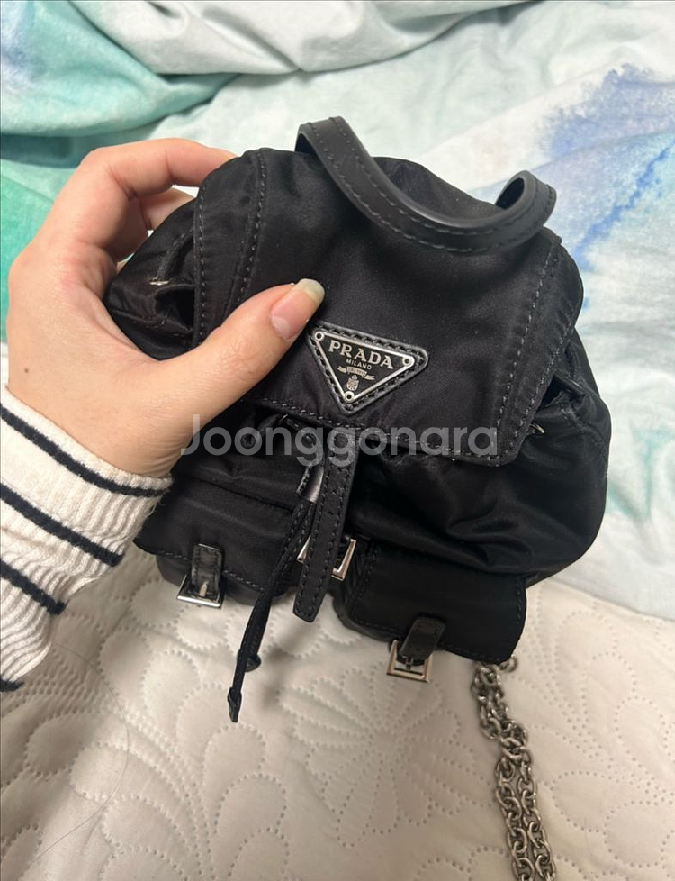 프라다 버킷백 블랙 미니--1