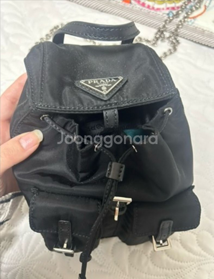 프라다 버킷백 블랙 미니--5