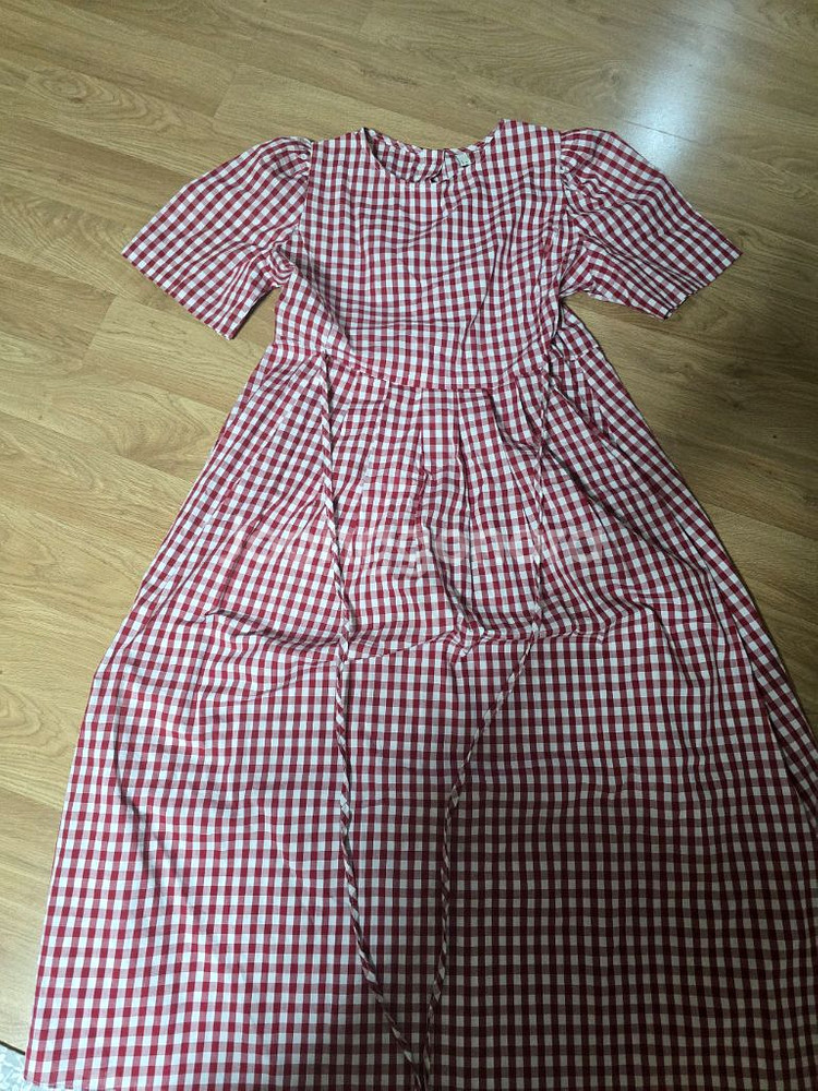 로즈베이 깅엄 플레어 원피스--1