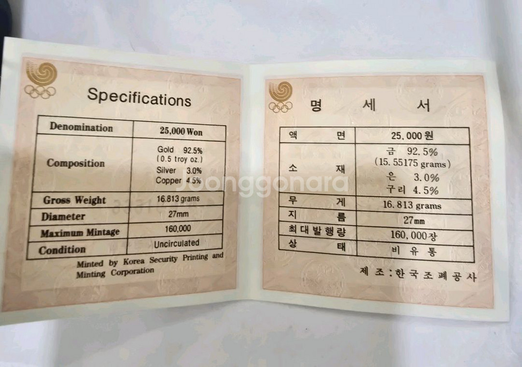 88 서울올림픽 기념주화--3