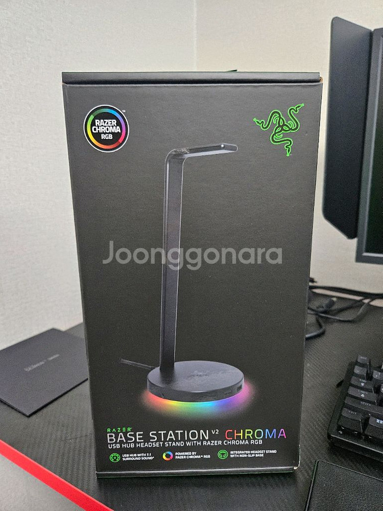 레이저 헤드셋과 헤드셋 거치대 판매합니다--1