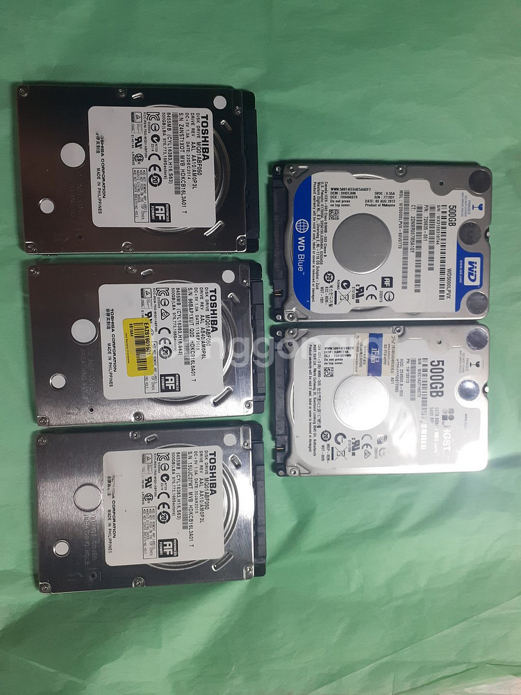 노트북하드 HDD 500GB 2.5인치 슬림 5개--0